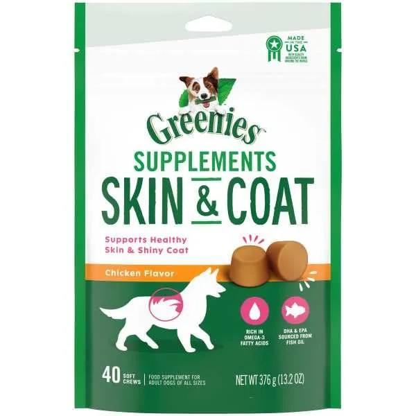 40ct Greenies Skin & Coat Supplement For Dogs - Supplements